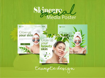 Skincare social media poster design banner beauty beautycare graphic design product ad skincare skincare post social media post spa web