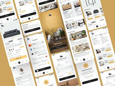 Homenest app app design furniture home screens ui ux