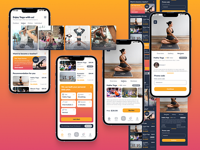 Concept Yoga app app color concept design ui ux yoga
