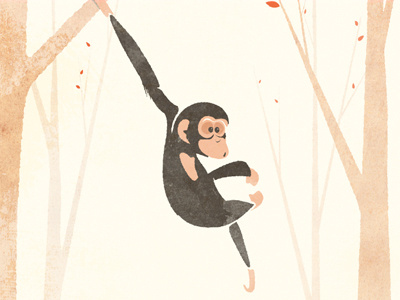 Monkey Swinging book illustration