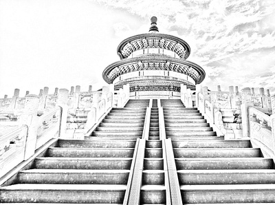 Temple of Heaven - Pencil Drawing | Photoshop adobe photoshop art beijing photo manipulation photoso temple templeofheaven beijing