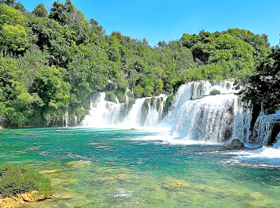 Krka Waterfalls - Oil Painting adobe photoshop croatia illustration krka krka waterfall photo manipulation