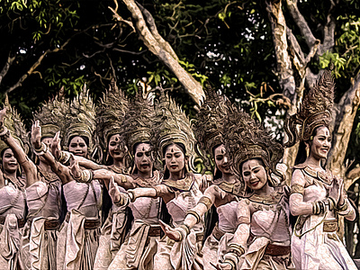 Heritage - A Glimpse of the Past | Oil Painting adobe photoshop cambodia dance illustration khmer photo manipulation thai thailand