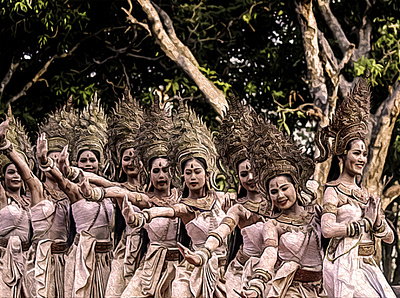 Heritage - A Glimpse of the Past | Oil Painting adobe photoshop cambodia dance illustration khmer photo manipulation thai thailand