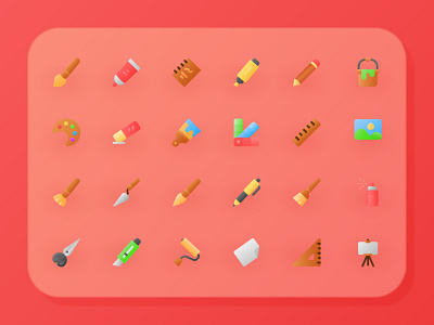 Art icon set - Gradient style