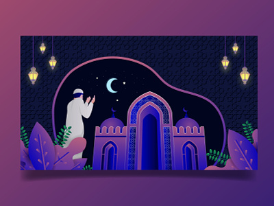 Ramadan Kareem Illustration adobe illustrator illustration mdtaslimuddinsakib moonlight illustration ramadan ramadan kareem