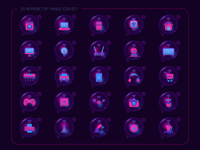 Internet of things icon pack device gradient color graphic design icon set icons internet internet of things warless wifi