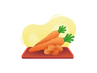 Carrot gradient illustration board carrot gradient style illustration realistic realistic carrot vegetable