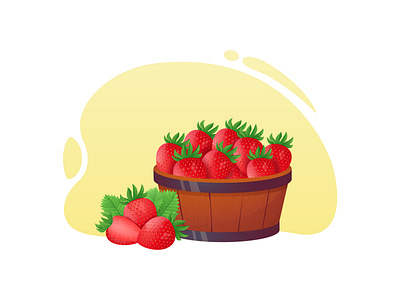 Strawberry gradient illustration adobe illustrator fruit gradient red strawberries strawberry strawberry illustration vector