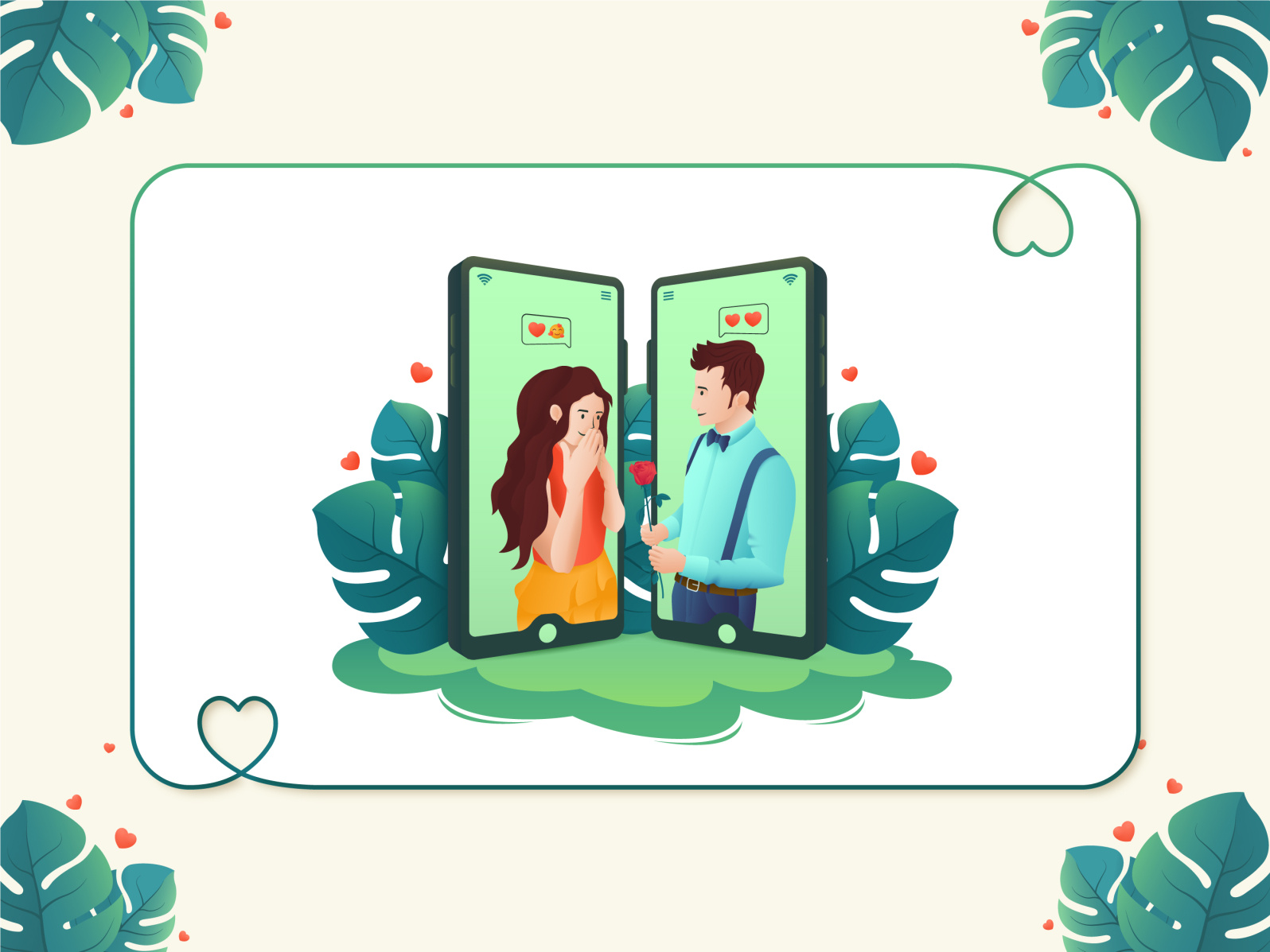 Dating app illustration. Online propose. by Md Taslim Uddin Sakib on