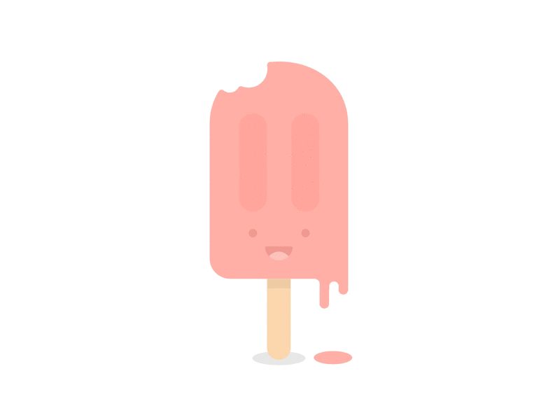 Melting icecream - Animated with css animation colors css cute flat icecream melt strawberry svg