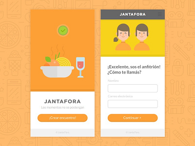 Jantafora - App design app dine out dinner eat flat friends jantafora meal mobile app