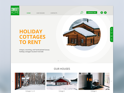 Holiday Cottages to Rent - first page of the site design figma ui ux