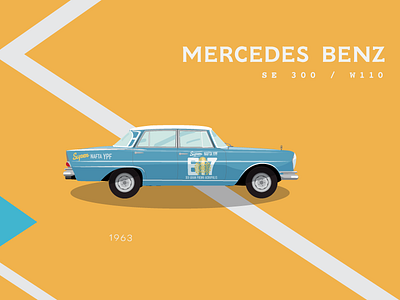 Winning again 60s car graphic design illustration mercedes print race rally simple