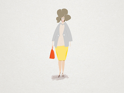 Mrs. Smith bag girl hair hangover illustration simple woman yellow