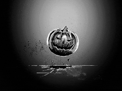 Graveyard Shift II bnw death graphic design halloween horror illustration print pumpkin zombie