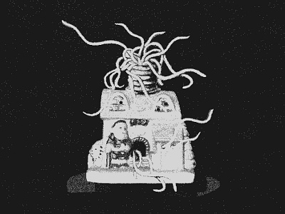 You better watch out! II bnw christmas death graphic design holidays horror illustration lovecraft tentacles xmas