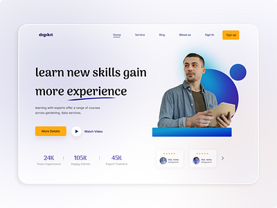 e-learning Landing page - Glassmorphism classroom course coursera e learning education education website elearning elearning website homepage landingpage learn learning learning platform online course pricingpage skills study studying ui website