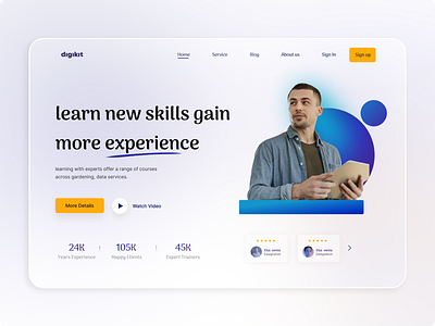 e-learning Landing page - Glassmorphism