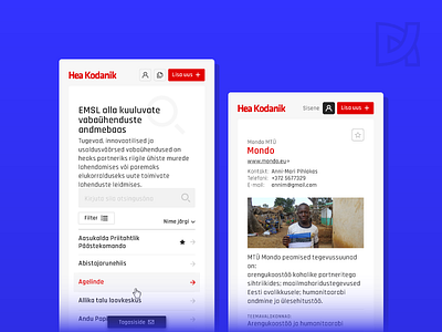 Heakodanik database (sneak-peak) interaction design mobile ui ux web design