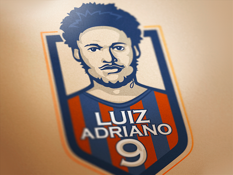 L.Adriano #9 ac brazil football illustration milan soccer vector