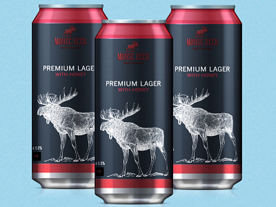 Moose Beer premium lager beerdesign branding design graphic design logo package print