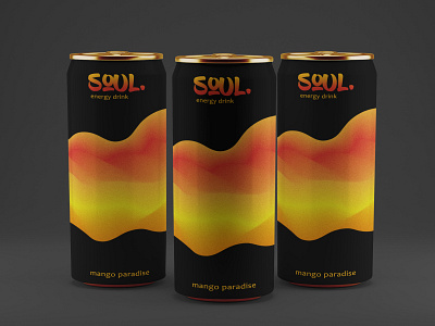 Soul energy drink - mango taste branding design graphic design logo package print