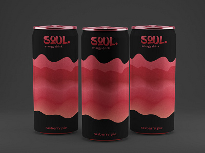 Soul energy drink - rasberry taste branding design graphic design logo package print