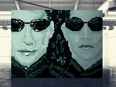 The Matrix pixelart illustration 8bit illustration pixelart pixelgraphic poster the matrix the matrix illustration