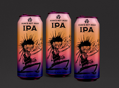 Punk's IPA packaging beer beer design branding can design graphic design illustration logo package packaging print vector