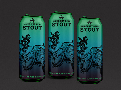 Punk's beer package design - stout beer can beer design brand branding graphic design illustration package packaging print product design