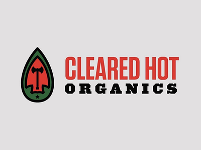 Cleared Hot Organics Logo branding design icon identity illustration logo logo design typography vector