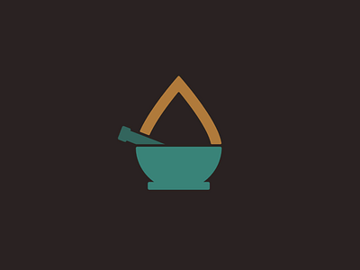 Droplet + Mortar/Pestle Logo/icon