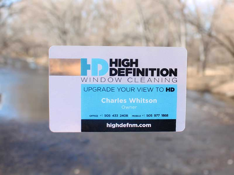 High Definition Window Cleaning Clear Business Cards by Paul Lukes on