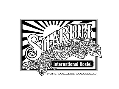 Solarium International Hostel Logo Illustration branding hand lettering identity illustration logo print typography