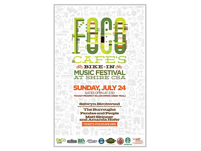 FOCO Cafe Bike In Festival Poster branding hand layout identity illustration lettering logo print typography vector