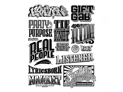Various Hand Lettering branding hand lettering identity illustration logo print typography