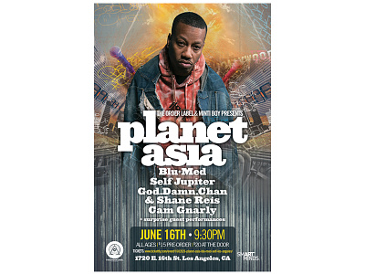 Planet Asia hip-hop show flyer design flyer layout photoshop poster print typography