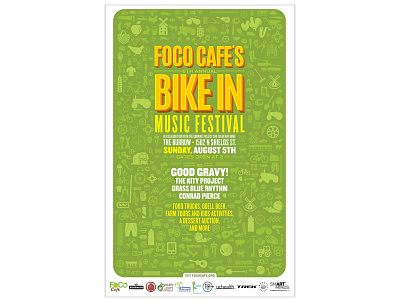 Foco Cafe Bike In Festival Poster illustration poster design print design typography vector