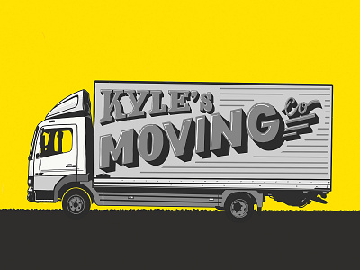 Moving Van Illustration design hand lettering illustration typography vector