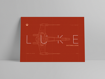 Star Wars Luke Skywalker schematic design blueprint illustration lukeskywalker poster schematic starwars t shirt tshirtdesign typography wallpaper x wing fighter