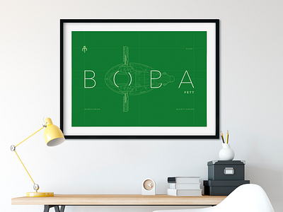 Boba Fett Schematic Design blueprint bobafett illustration poster schematic slave1 starwars t shirt tshirtdesign typography wallpaper