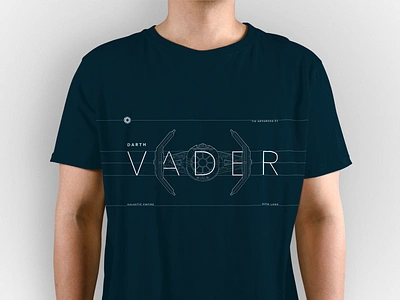 Darth Vader Schematic Design blueprint darthvader illustration poster schematic starwars t shirt tieadvancedx1 tiefighter tshirtdesign typography