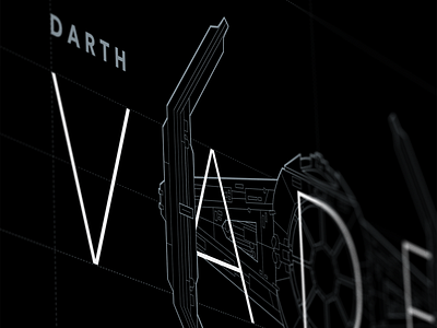 Darth Vader Schematic Design blueprint darthvader illustration poster schematic sith starwars tieadvancedx1 tiefighter typography vader