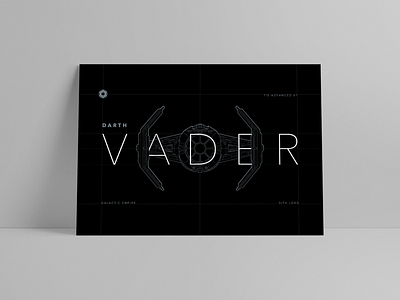 Darth Vader Schematic Design blueprint darthvader illustration poster schematic sith starwars tieadvancedx1 tiefighter vader