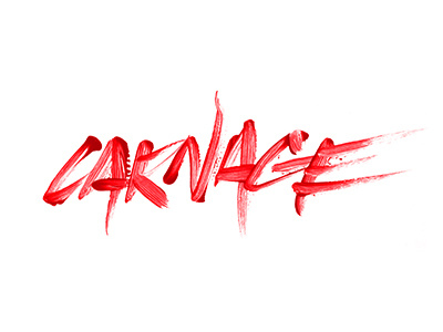 Carnage brush lettering raw