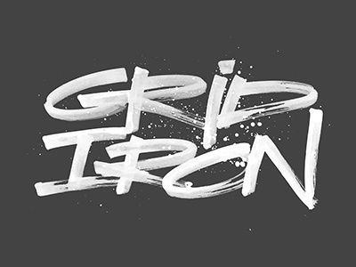Gridiron brush lettering grey