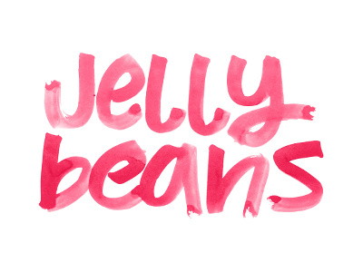 Jellybeans brush lettering candy