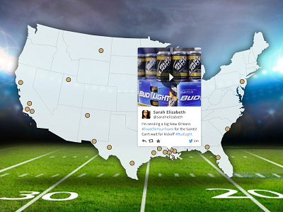 Bud Light #ToastToYourTeam beer campaign conceptual data data visualization map social twitter web design website