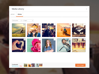 Batch Upload & Image Library cms photos ui user experience user interface ux